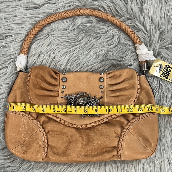 New Vintage Juicy Couture Beige Leather Satchel Bag NWT - Picture 6 of 13